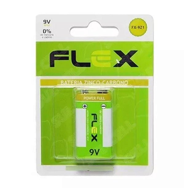 Pilha bateria zinco-carbono flex 9v 1 unid