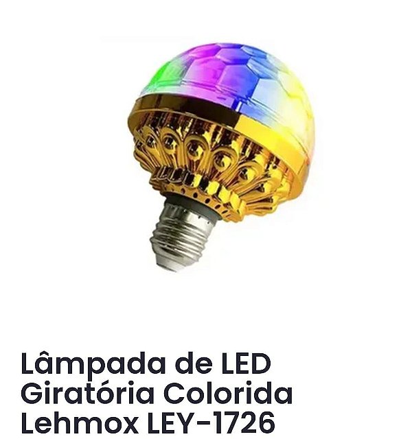 Lampada de led festa giratoria lehmox ley-1726