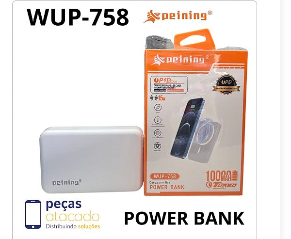 Bateria carregador portatil power bank aproximacao 10000mah peining wup-758