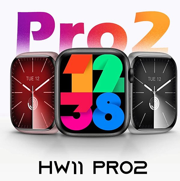 Relogio digital smartwacht hw11 pro2 4 pulseiras