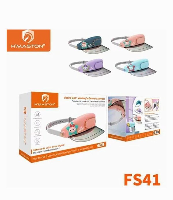 Viseira com ventilacao infantil h'maston fs41