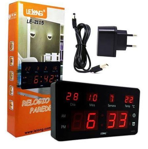 Relogio de parede digital lelong le-2115 rl1100