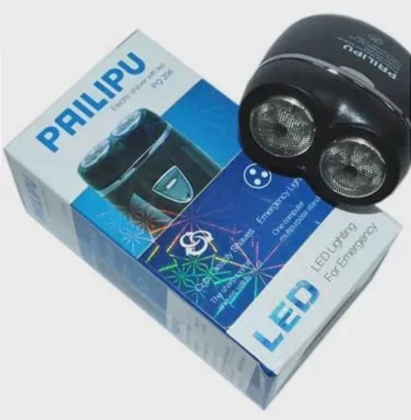 Maquina aparelho de barbear a pilha pailipu led pq 206 mk-03-0487