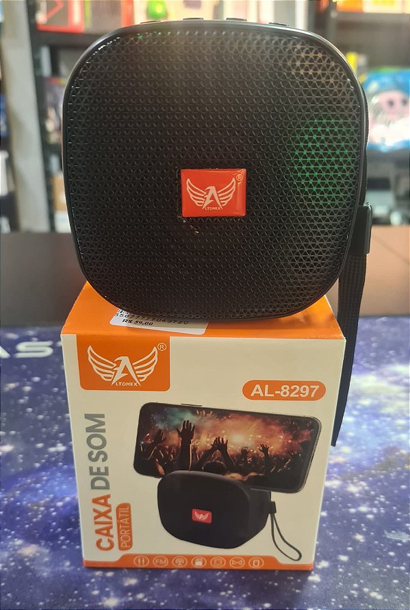 Caixa de som bluetooth/tf/usb/fm radio recarregavel altomex al-8297