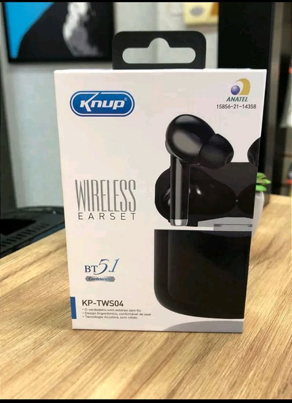 Fone de ouvido bluetooth knup kp-tws04
