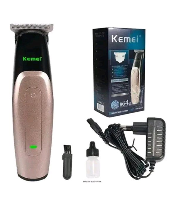 Aparelho de barbear e aparar pelos nariz e cabelo recarregavel kemei km-3207