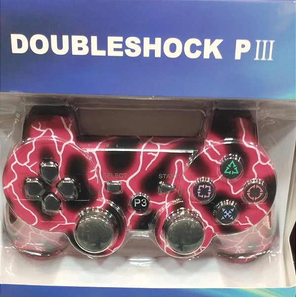Controle de video game sem fio play 3 atomo doubleshock