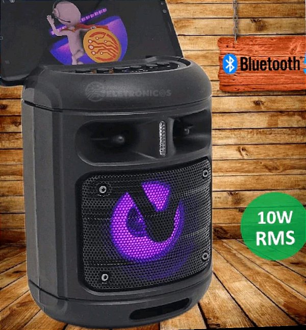 Caixa de som bluetooth/tf/fm radio/usb/aux/mic recarregavel  3'' kts-1225Caixa De Som Bluetooth - Modelo Kts-1225 Pendri