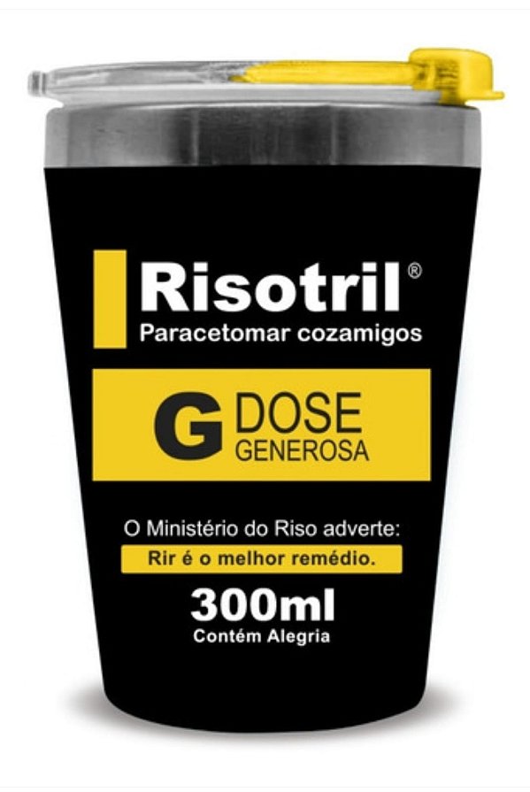 Copo térmico 300ml inox frases risotril