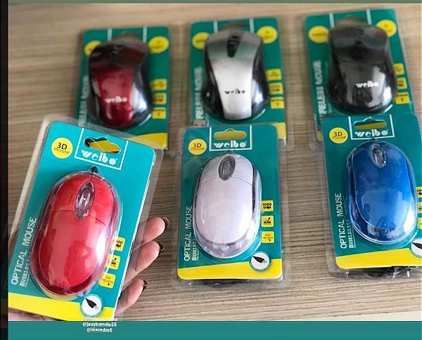 Mouse com fio optico weibo wb-016