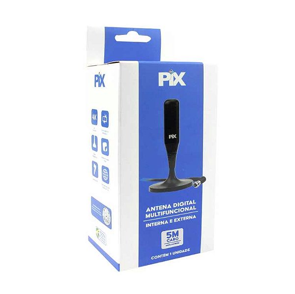 Antena digital multifuncional interna e externa pix 5mts sc-9500