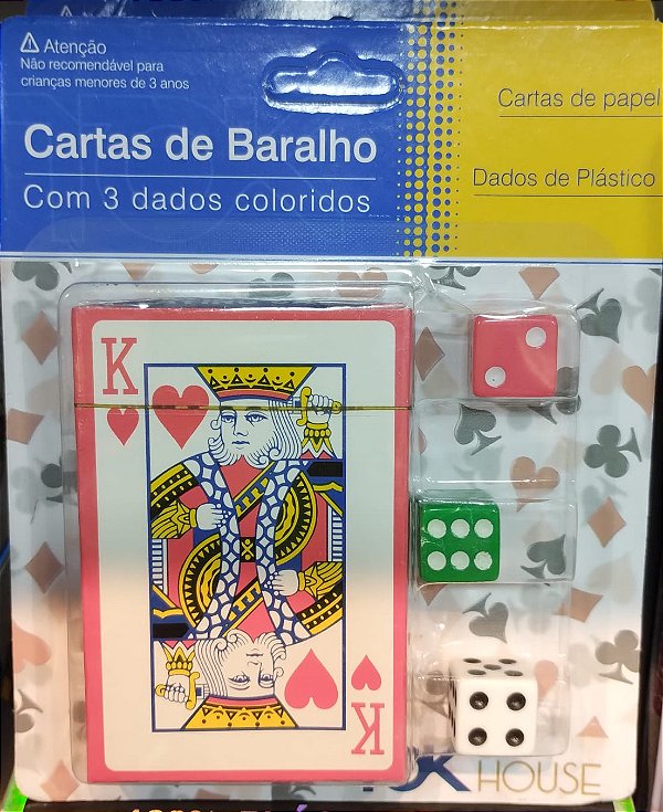 Cartas de baralho kit com dados