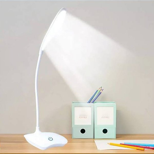 Luminaria de mesa recarregavel dobravel 3 cores de luz atomo mo-qs-1869