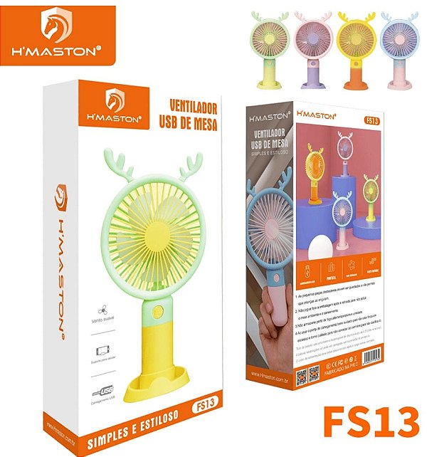 Ventilador portatil recarregavel h'maston fs13