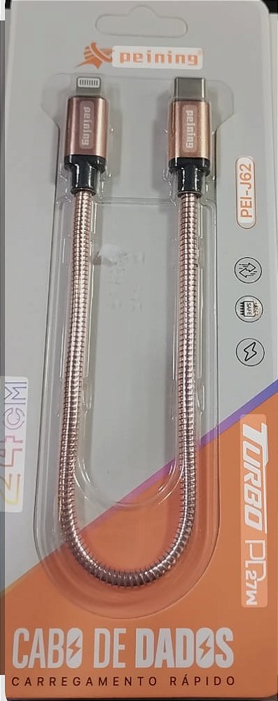 Cabo carregador usb-c ios curto turbo