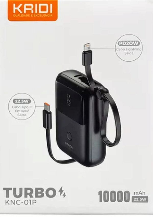 Bateria carregador portatil power bank 10000mah kaidi knc-01p
