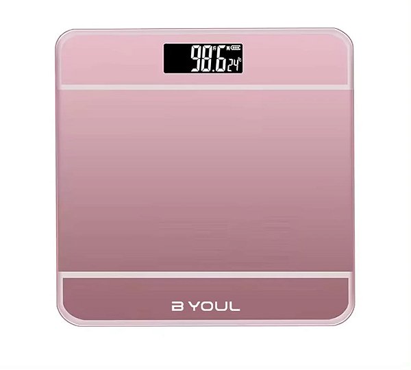 Balanca digital corporal ate 180kg rosa b.youl by-5665