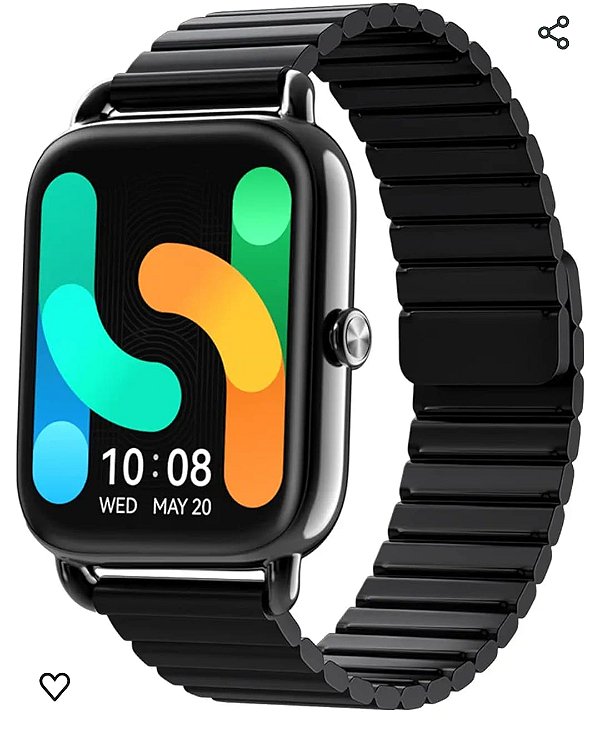Relogio smartwacht digital haylou rs4 max dual core 2 pulseiras azul