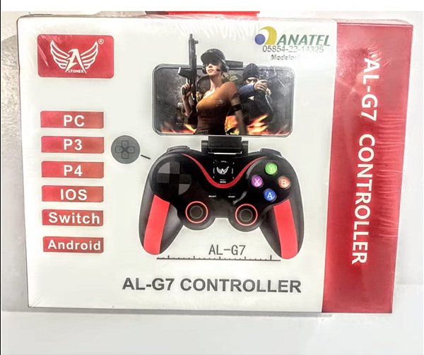 Controle de video game sem fio pc.p3.p4.ios.switch.android com suporte de celular recarregavel