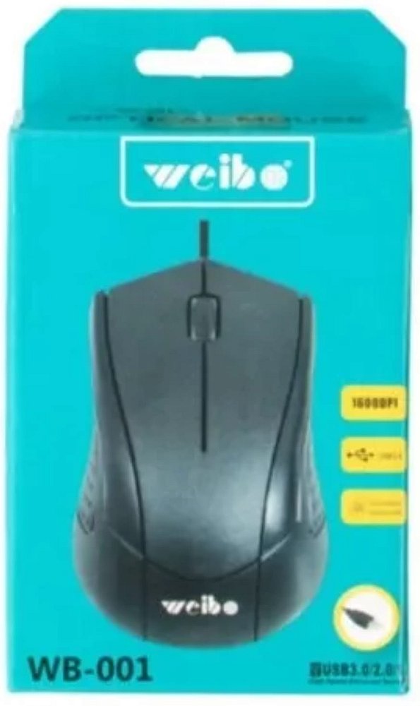 Mouse com fio optico weibo wb-001