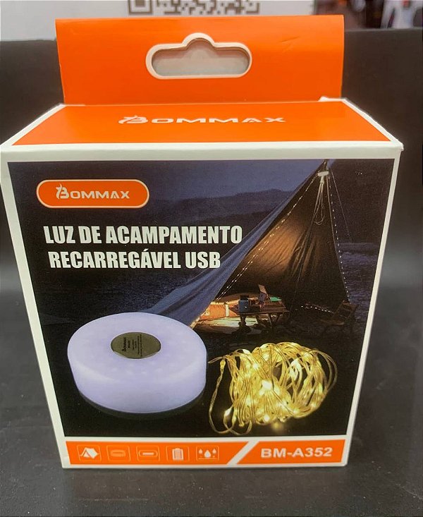 Luz de acampamento recarregavel usb 10 mts bm-a353