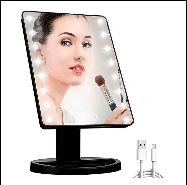 Espelho com led de mesa mirror 22 leds