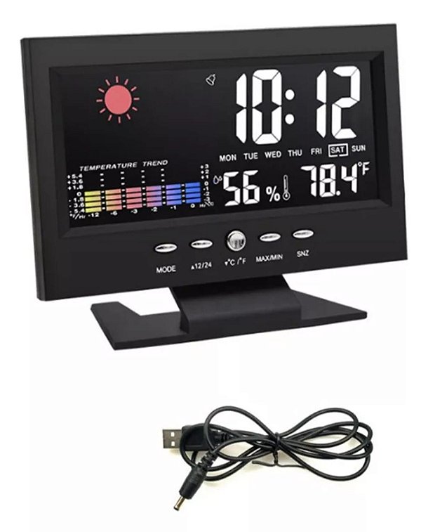 Relogio de mesa digital multifuncional despertador kapbom ka-6376