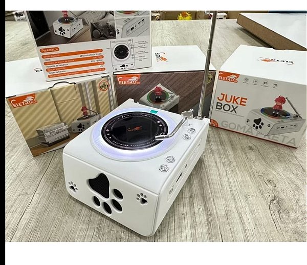 Caixa de som bluetooth/tf/fm radio/usb/aux recarregavel eletro el-1067 juke box