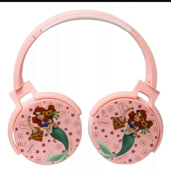 Fone de ouvido bluetooth princesas cartoon jr66