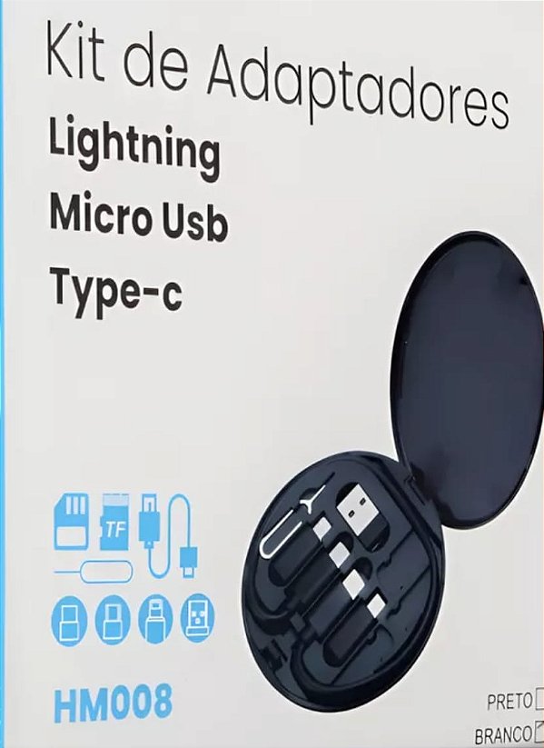 Estojo kit de cabos+adaptadores multifuncional 60w lc kide rc-190