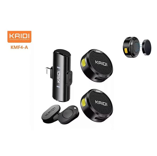 Microfone de lapela wireless bluetooth ios com 2 unid kaidi kmf4-a