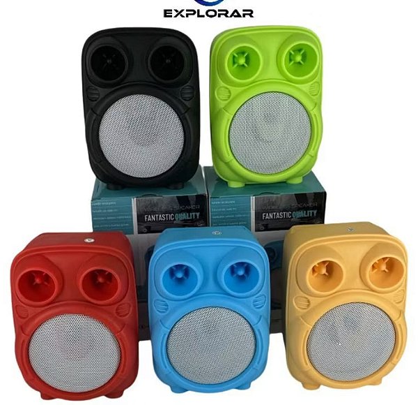Caixa de som bluetooth/tf/fm radio/usb recarregavel 3'' gts-1817