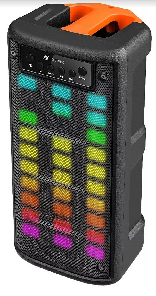 Caixa de som bluetooth/fm/tf/radio/usb/mic/aux recarregavel kts-1850