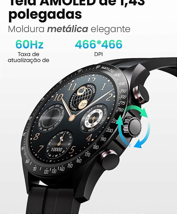 Relogio smartwacht digital haylou solar plus