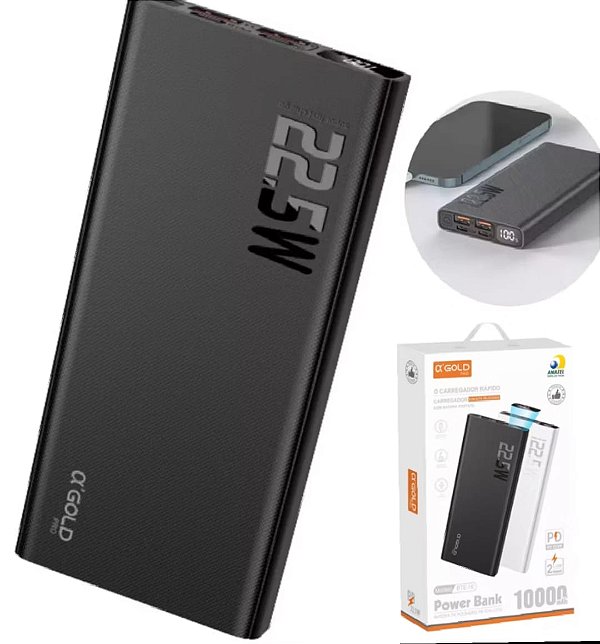 Bateria carregador portatil power bank 10000mah ox'gold bte-16