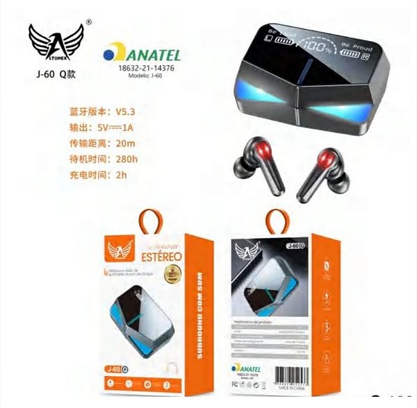 Fone de ouvido bluetooth altomex j-60