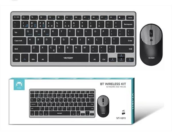 Kit de teclado e mouse sem fio wireless victory vt-1011