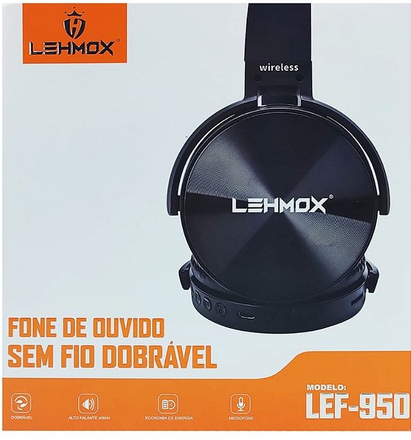 Fone de ouvido bluetooth lehmox lef-950