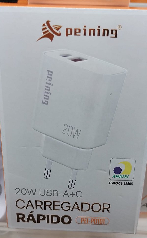 Carregador somente  fonte 20w 2 em 1usbxusb-c peining
