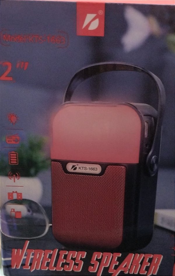 Caixa de som bluetooth/tf/fm radio/usb/aux recarregavel kts-1663