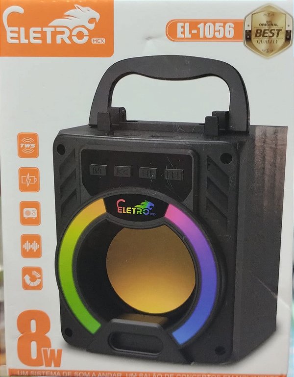 Caixa de som bluetooth/tf/fm radio/usb recarregavel eletro el-1056