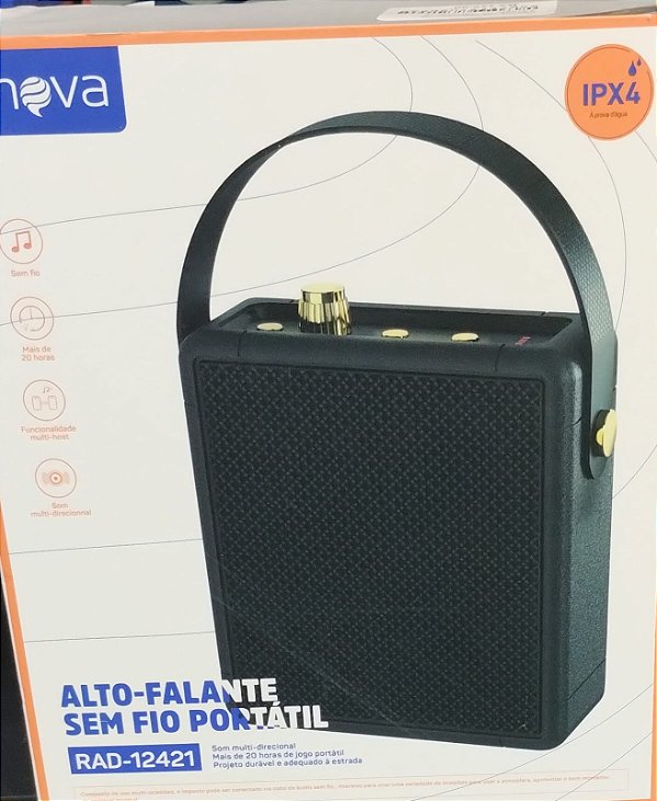 Caixa de som bluetooth/tf/fm radio/usb recarregavel inova rad-12421