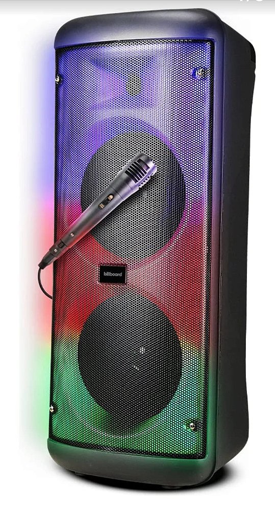 Caixa de som bluetooth/tf/fm radio/usb recarregavel com microfone 6.5'' 2x kts-1861
