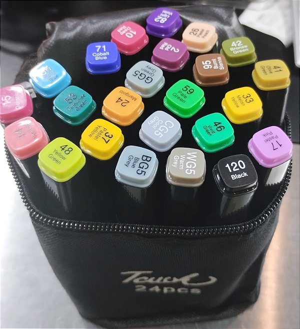 Kit de caneta marcador hidrocor tcuck ponta dulpa 24 pecas