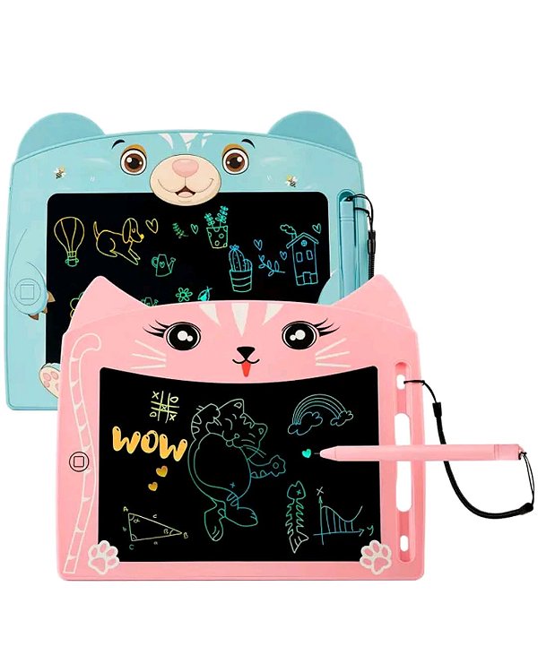 Lousa magica gatinho com alca 10'' lcd kl-1431