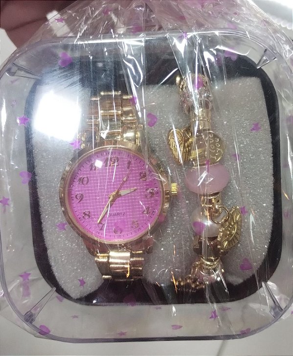 Kit dia das maes 1- relogio e pulseira