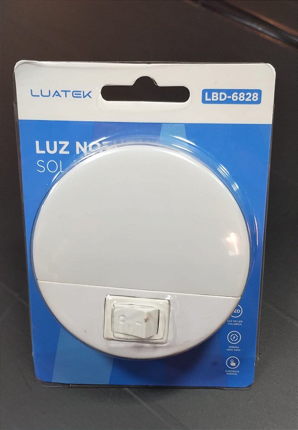Luminaria noturna de tomada luatek lbd-6828