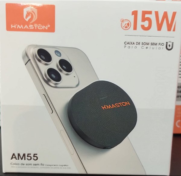 Caixa de som bluetoooth magnetico 15w h'maston am55