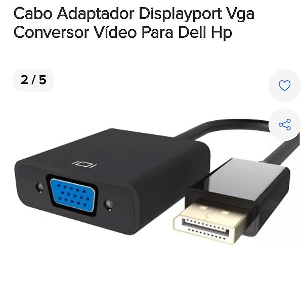 Cabo conversor adaptador displayport para vga su-283