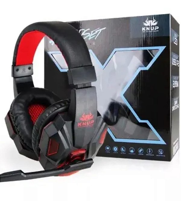 Fone de ouvido gamer headset knup cabo 2 mts kp-397